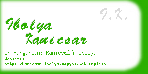 ibolya kanicsar business card